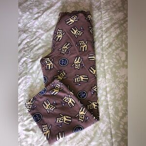 Life Is Good Brown Lounge Pijama Pants with Yellow Doggie Design